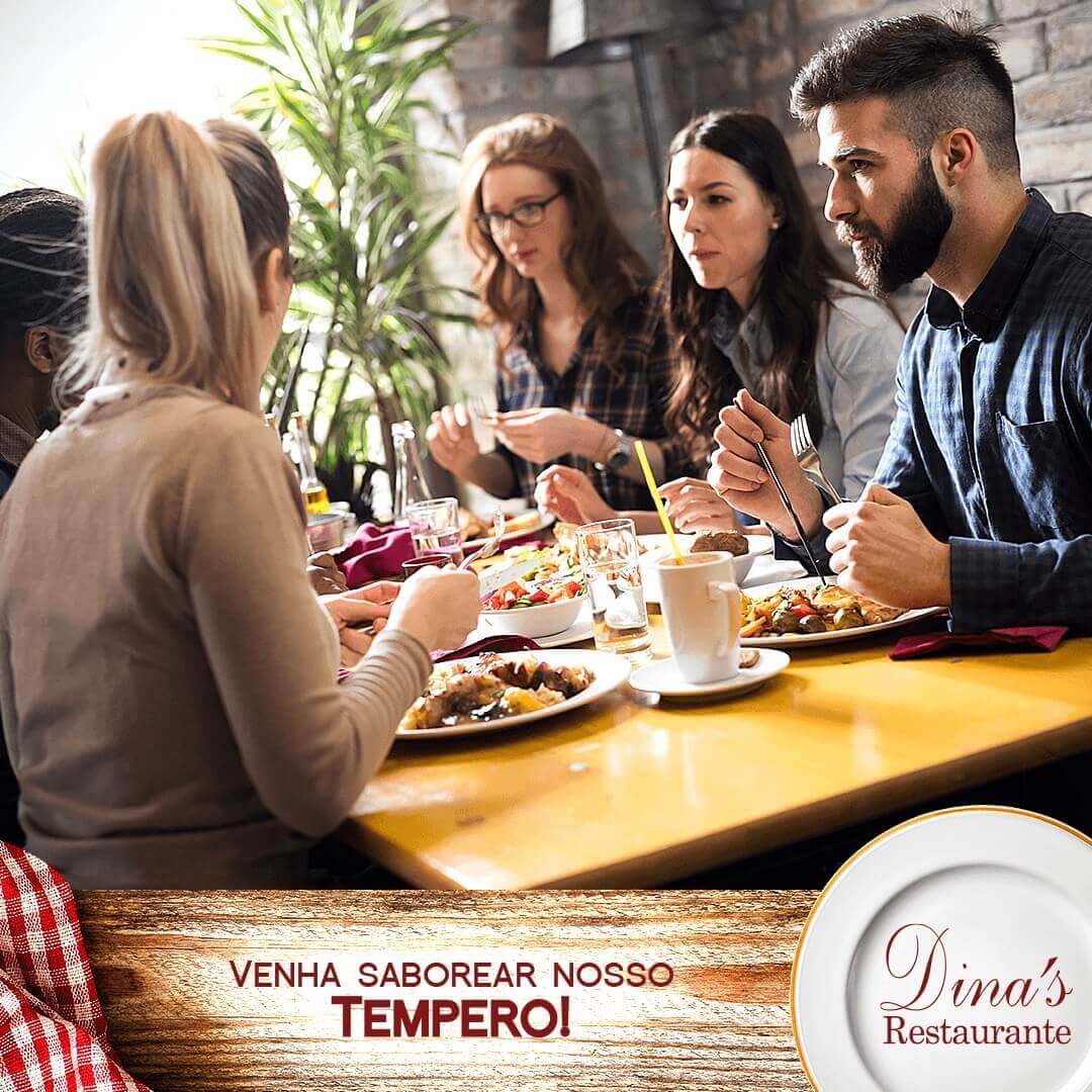 O Restaurante e Pizzaria DINAS, com tradição de anos na gastronomia , oferece uma variedade de pratos quentes, saladas, carnes, legumes e sobremesas, com a maior controle no preparo e na higienização. E durante a noite oferecemos um belo Rodizio de Pizzas Gourmet. Uma Pizza de massa leve preparada por um pizzaiolo profissional com uma variação de sabores e também Pizzas doces.